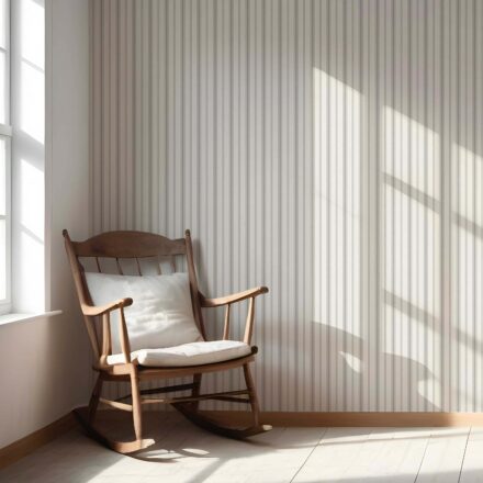 'Zeze' Neutral Geometric Striped Wallpaper (Stone Gray/ Cream) - Image 5