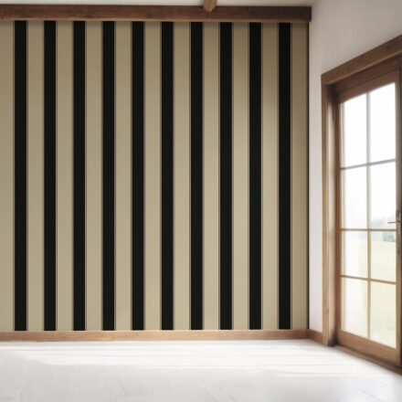 'Buron' Neutral-Toned Scandi-Inspired Striped Wallpaper (Black/ Brown/ Beige) - Image 7