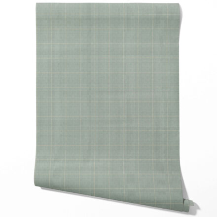 'Gentle Tide' Textured Check/ Geometric Wallpaper (Sage Green) - Image 3