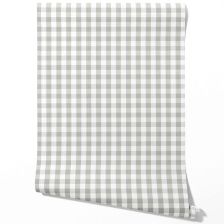 'Carousel' Geometric Gingham Wallpaper (Gray)