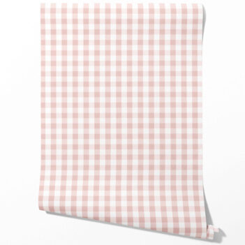 'Miran' Geometric Gingham Wallpaper (Pink)