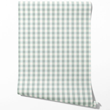 'Flyway' Geometric Gingham Wallpaper (Powder Blue)