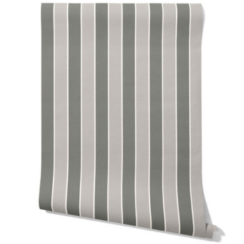 'Balsam' Neutral Geometric Striped Wallpaper (Gray)
