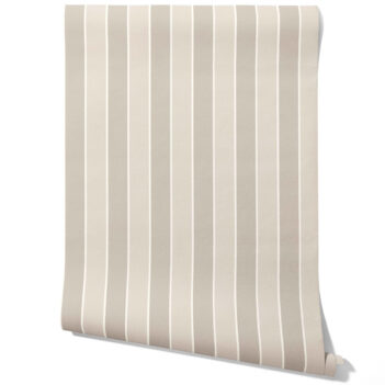 'Soft Glow' Neutral Geometric Striped Wallpaper (Beige/ Greige/ Taupe)