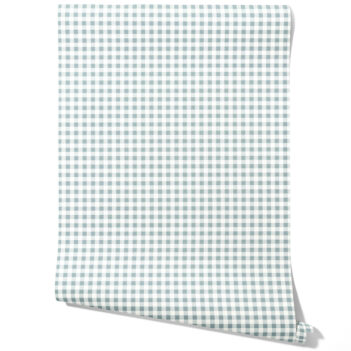 'Sugee' Gingham Checkered Wallpaper (Pastel Blue)