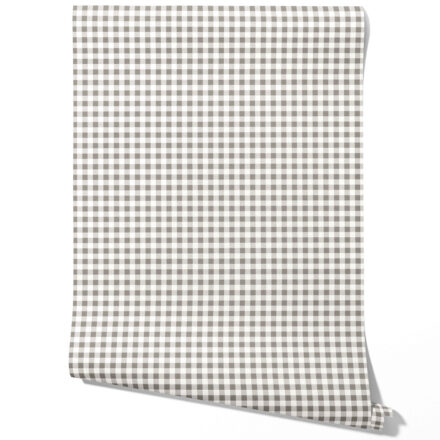 'Bentonite' Neutral Gingham Checkered Wallpaper (Gray)