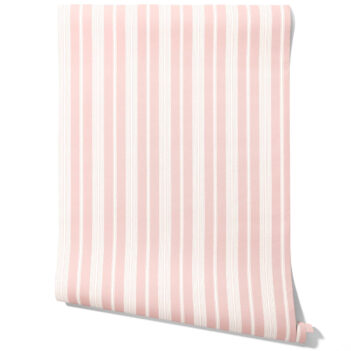 'Mansion Pond' Geometric Striped Wallpaper (Blush Pink)