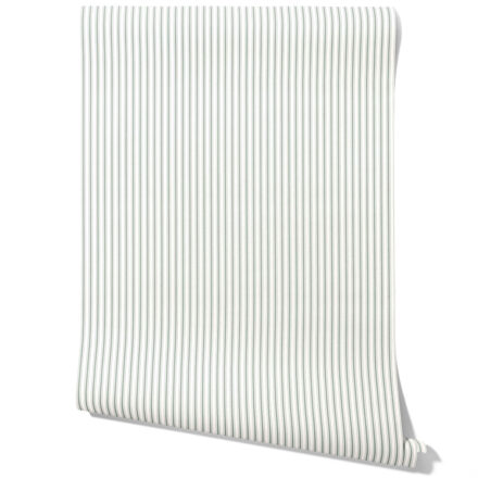 'Pissaro' Neutral Geometric Striped Wallpaper (Green-Gray) - Image 2