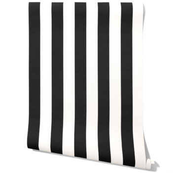 'Tidal Manor' Neutral Geometric Striped Wallpaper (Black/ White)
