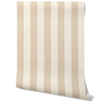 'Areza' Geometric Striped Wallpaper (Wheat Beige/ Cream)