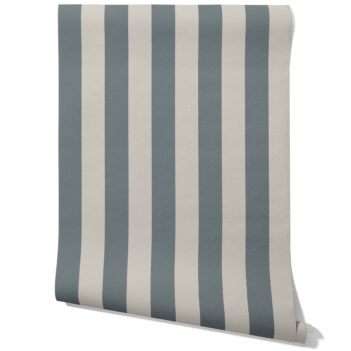 'Condare' Neutral Geometric Striped Wallpaper (Slate Blue/ Gray)
