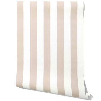 'Asmara' Neutral Geometric Striped Wallpaper (Beige/ Greige/ White)