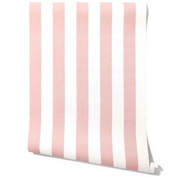 'Timberland' Geometric Striped Wallpaper (Blush Pink/ White)