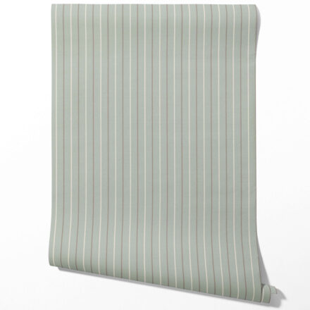 'Danube' Neutral Geometric Striped Wallpaper (Green-Gray) - Image 2