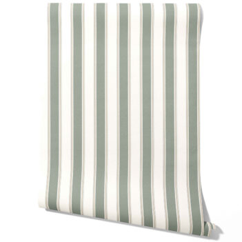 'Charisma' Geometric Striped Wallpaper (Gray-Green)