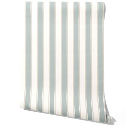'Atrina' Geometric Striped Wallpaper (Mint Green/ Gray)