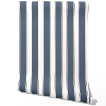 'Midnight Lamp' Geometric Striped Wallpaper (Navy Blue)