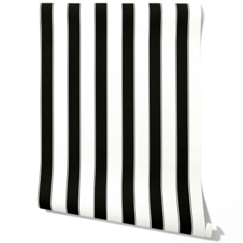 'Arni' Neutral-Toned Scandi-Inspired Striped Wallpaper (Black & White)
