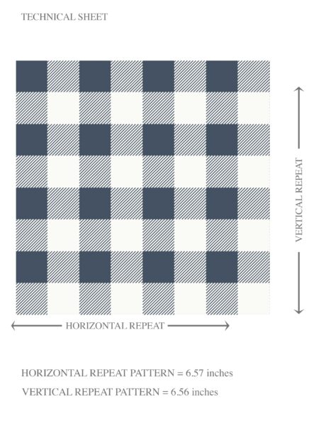 'Civit' Gingham Checkered Wallpaper (Navy Blue) - Image 8