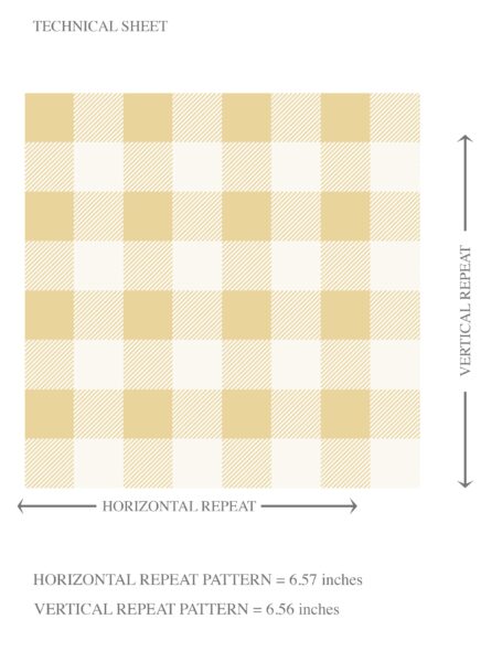 'Abalone' Gingham Checkered Wallpaper (Yellow) - Image 8