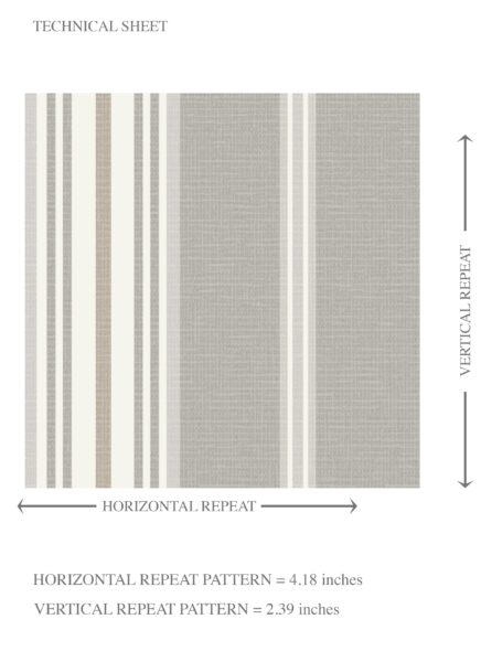 'Fanfare' Neutral Geometric Striped Wallpaper (Gray) - Image 8