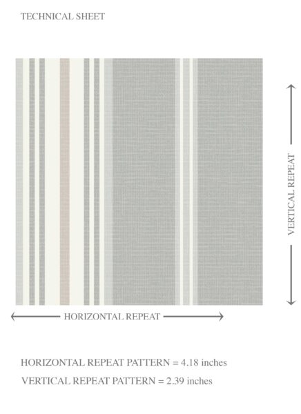 'Patina Rust' Neutral Geometric Striped Wallpaper (Gray) - Image 8