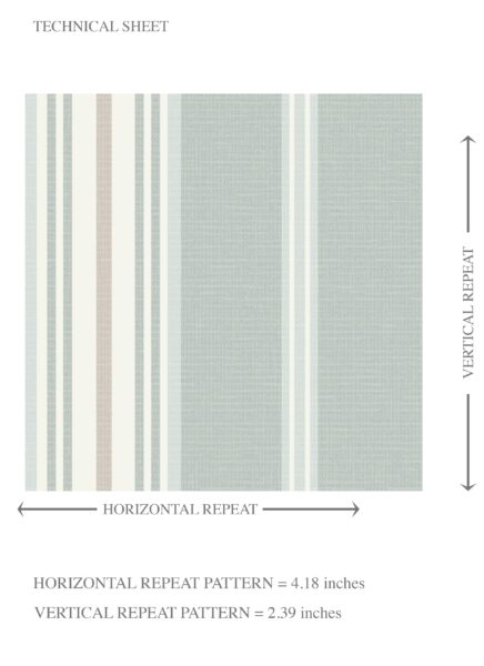 'Romaine' Neutral Geometric Striped Wallpaper (Duck Egg Blue) - Image 8