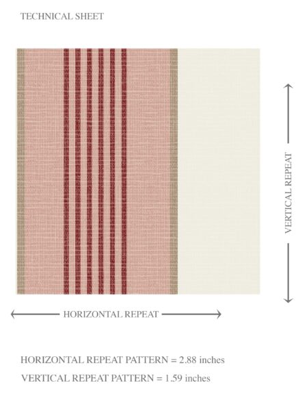 'Southwold' Geometric Striped Wallpaper (Brick Red/ Dusty Pink) - Image 8