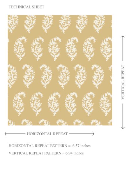 'Enamored' Small Paisley Floral Patterned Print Wallpaper (Yellow/ White ) - Image 8