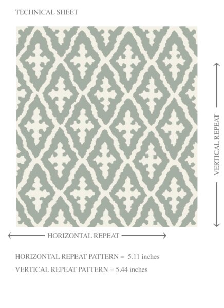 'Galette' Geometric Diamond Lattice Wallpaper (Green-Gray/ White) - Image 8