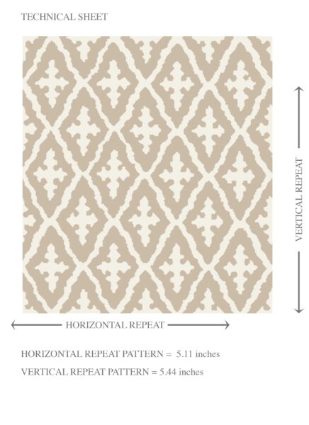 'Cypriot' Neutral Geometric Diamond Lattice Wallpaper (Beige/ Light Brown/ White) - Image 8