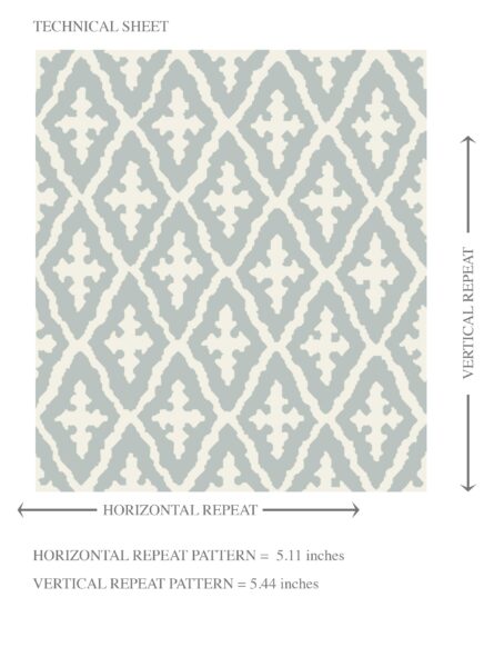 'Anza' Geometric Diamond Lattice Wallpaper (Blue-Gray/ White) - Image 8