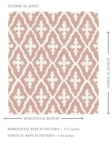 'Alpaca' Geometric Diamond Lattice Wallpaper (Dusty Rose Pink/ White) - Image 8