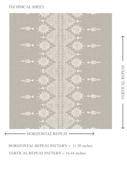 'Campanula' Neutral Floral Striped Wallpaper (Gray/ Off White) - Image 8