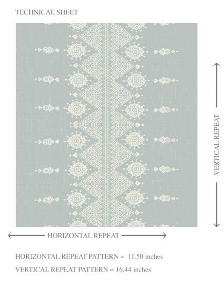 'Jardin' Floral Striped Wallpaper (Duck Egg Blue/ Off-White) - Image 8