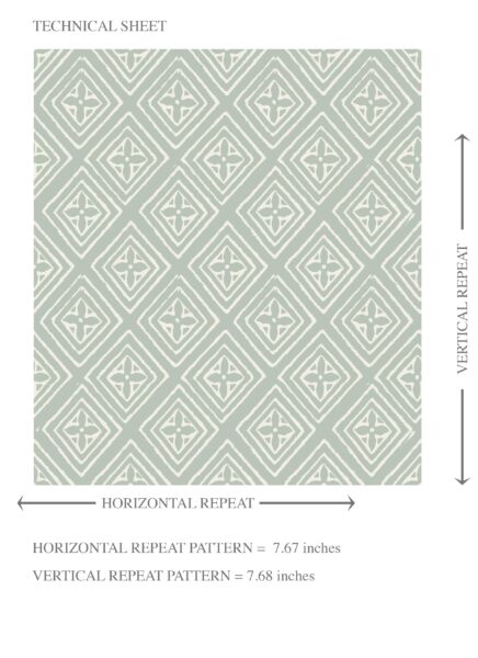 'Litshi' Small Diamond Lattice/ Textured Check Wallpaper (Green/ White) - Image 8