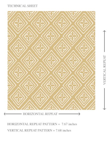 'Zarafa' Small Diamond Lattice/ Textured Check Wallpaper (Ochre Yellow/ White) - Image 8