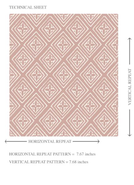 'Chestnut' Small Diamond Lattice/ Textured Check Wallpaper (Pink/ White) - Image 8