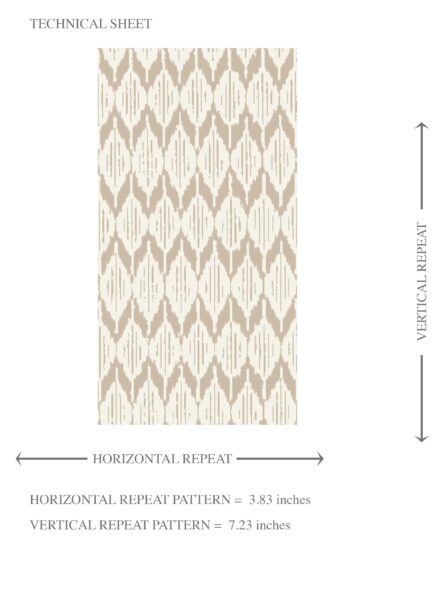 'Swiss Coffee' Neutral Ikat Striped Wallpaper (Beige/ Tan/ White) - Image 8