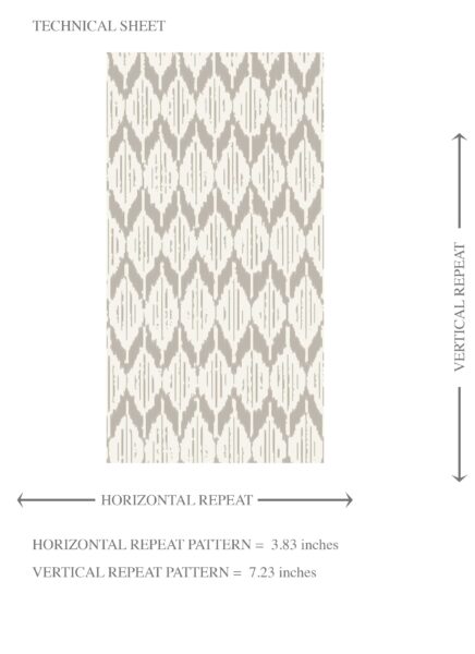 'Acik Khaver' Neutral Ikat Striped Wallpaper (Gray/ Greige/ White) - Image 8