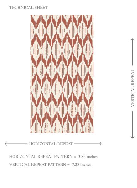 'Slate Crest' Geometric Ikat Striped Wallpaper (Brick Red/ White) - Image 8