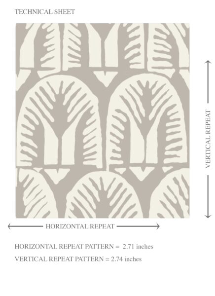 'First Dawn' Neutral Geometric Scallops Floral Wallpaper (Beige/ Greige) - Image 8