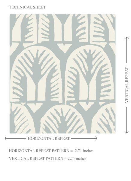 'Beach Comber' Geometric Scallops Floral Wallpaper (Duck Egg Blue/ White) - Image 8