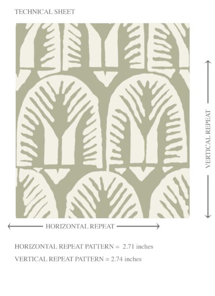 'Clairvoyant' Geometric Scallops Floral Wallpaper (Olive Green/ White) - Image 8