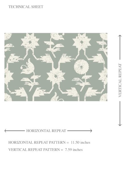'Basal' Modern Floral/ Botanical Wallpaper (Green-Gray/ White) - Image 8