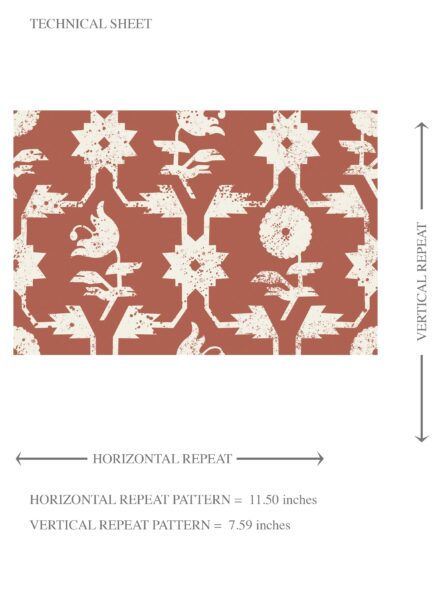 'Afropavo' Modern Floral Botanical Wallpaper (Terracotta Red/ White) - Image 8