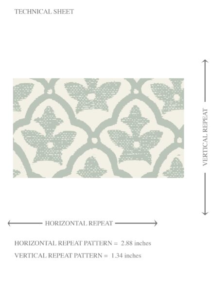 'Lacquered' Small-Scale Floral Lattice Wallpaper (Duck Egg Blue/ White) - Image 8