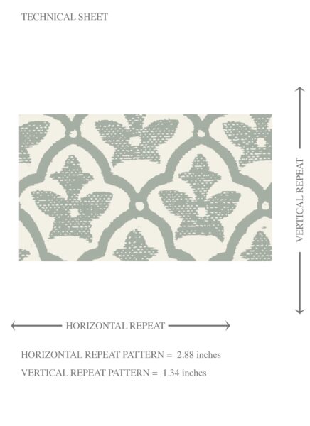 'Aslan' Neutral-Toned Small Floral Lattice Wallpaper (Sage Gray/ White) - Image 8