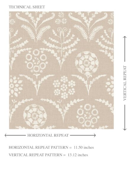 'Kiva Glow' Modern Neural-Toned Floral/ Botanical Wallpaper (Beige/ White) - Image 8