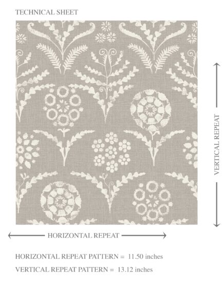 'Prometheus' Modern Neural-Toned Floral/ Botanical Wallpaper (Warm Gray/ Greige/ White) - Image 8